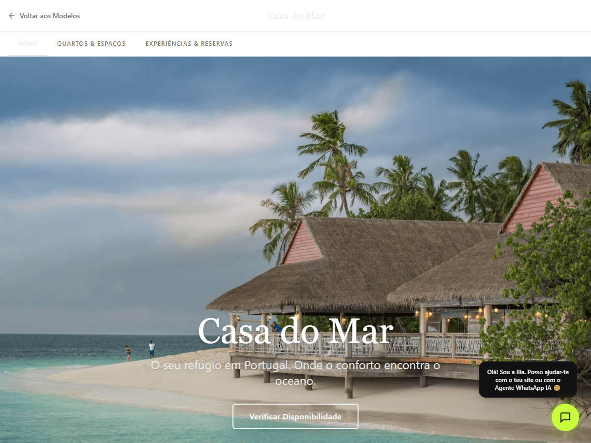 Mockup do site Alojamento Local