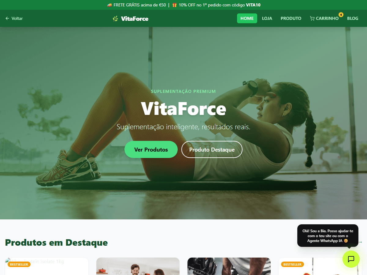 Mockup do site Loja Online