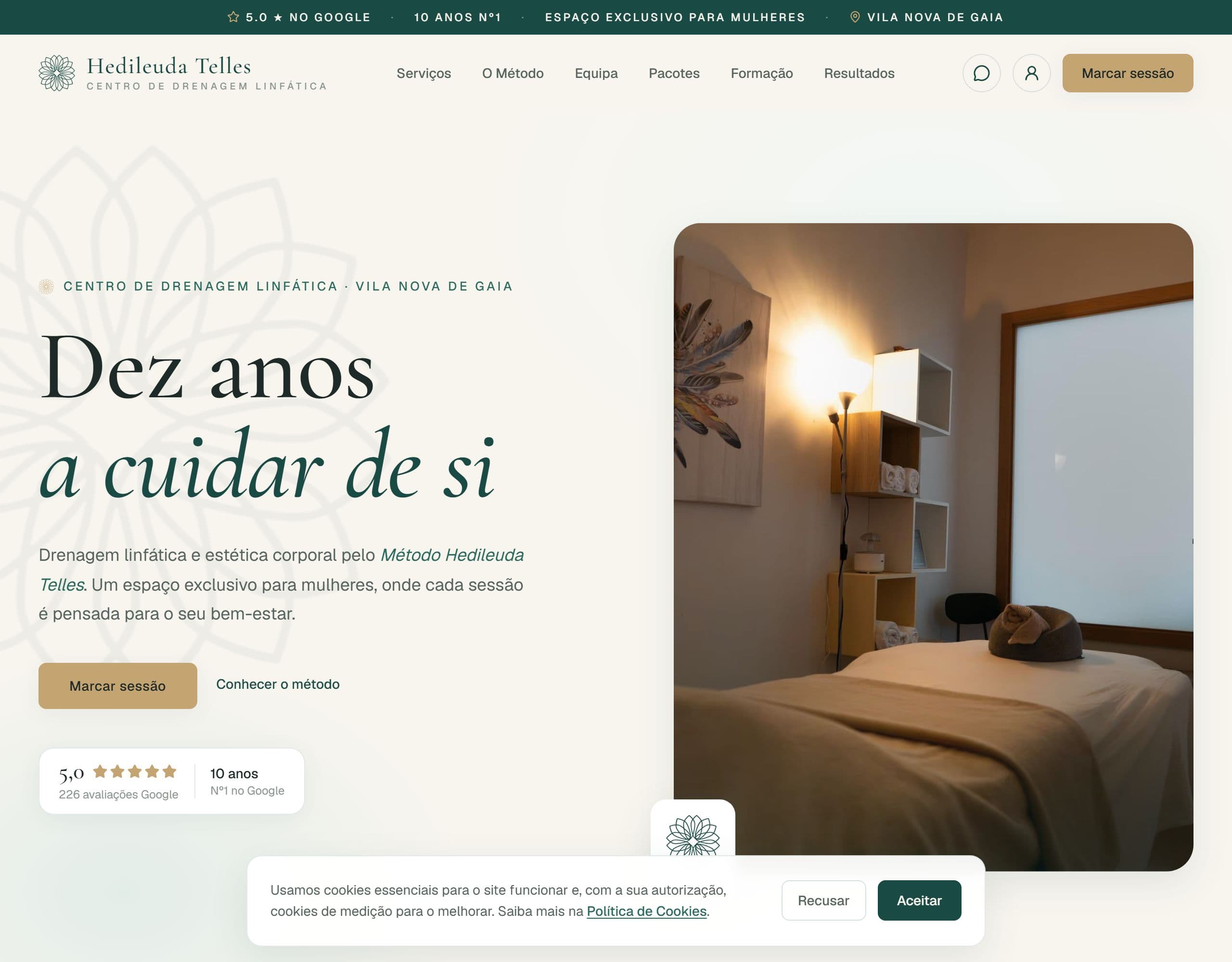 Site Drenagem linfática: hedileudatelles.pt