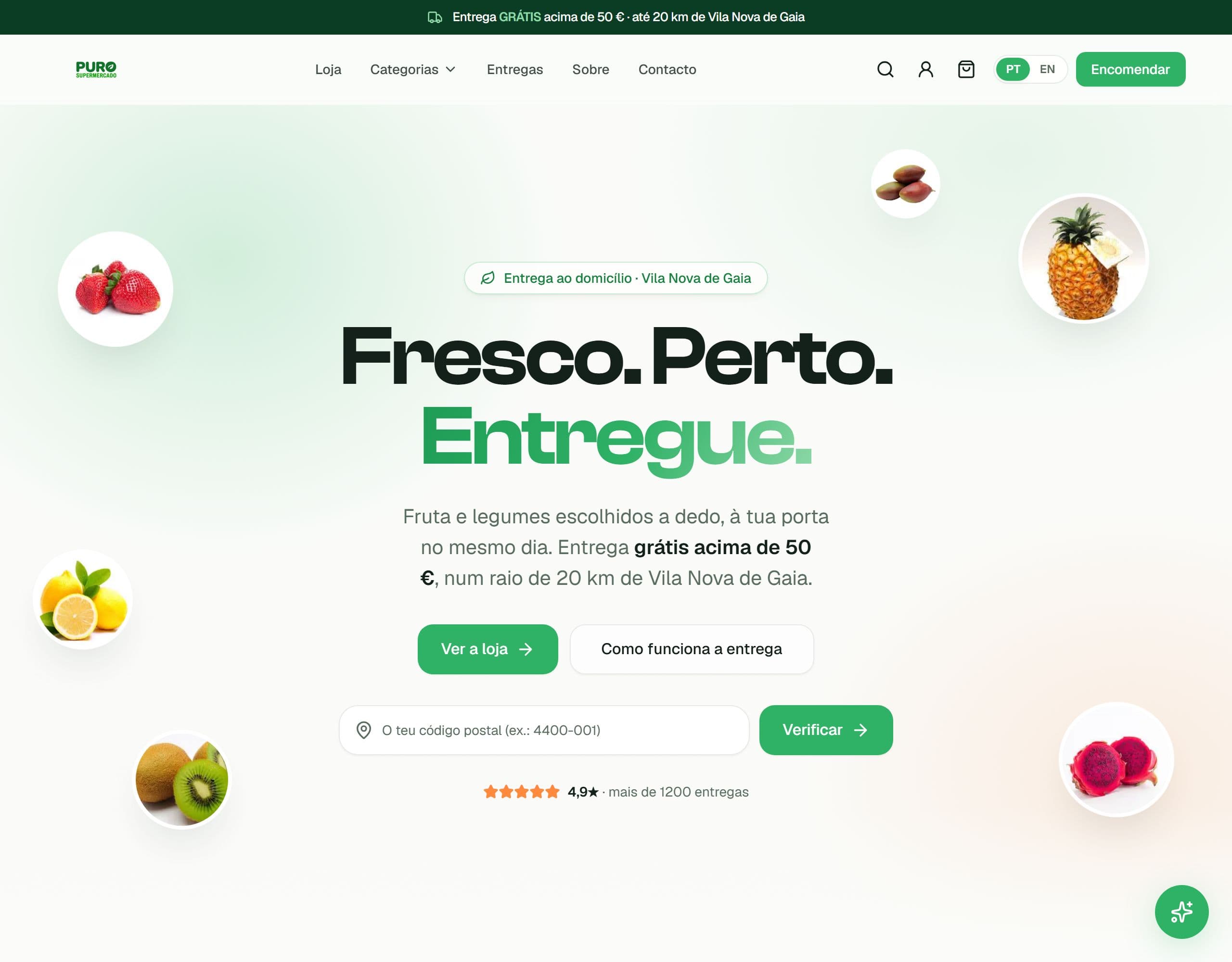 Site Supermercado: purosupermercado.pt